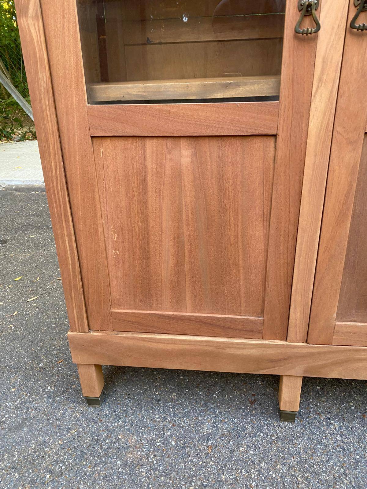 Large Art Deco Display Library stripped in solid mahogany 1930 200cm