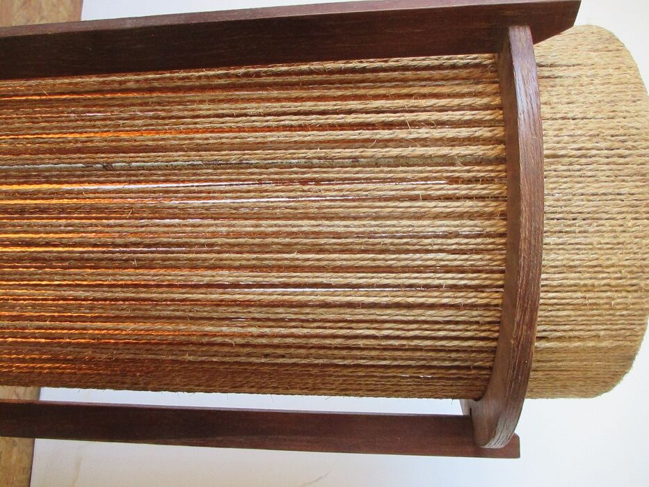 Teak and string lamp