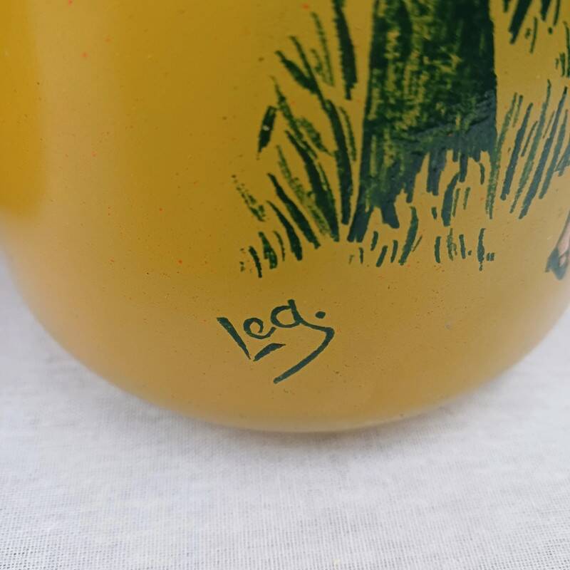 Legras - pair of enamelled glass vases 1900 signed perfect condition