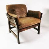 Mid-century leather armchair, Denmark, 1960s