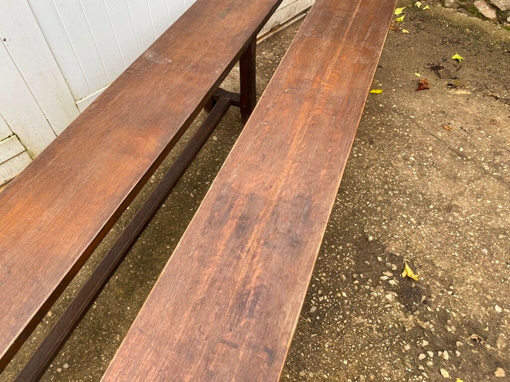 Pair of benches for rustic farmhouse table 1950