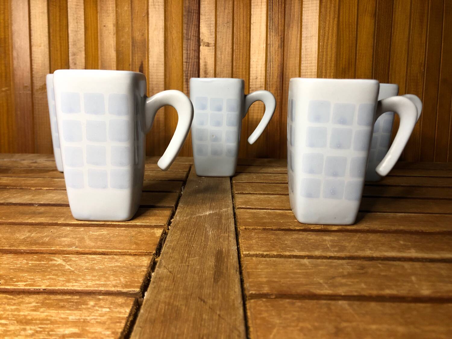 Series of 5 cups broste copenhagen vintage blue ceramic #a513
