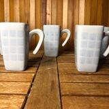 Series of 5 cups broste copenhagen vintage blue ceramic #a513