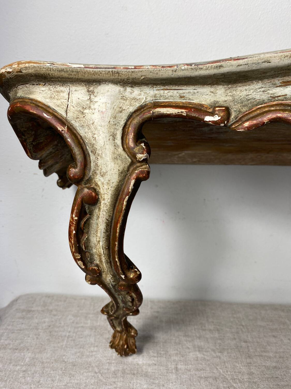 Florentine style wooden wall console