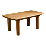 Dining table in glued laminated pine, France, around 1970.