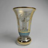 Glass vase with gold decorations, Belgium, 1930s