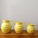3 pichets Orchies art déco en céramique jaune