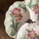 Art Nouveau slip dish with poppy decoration