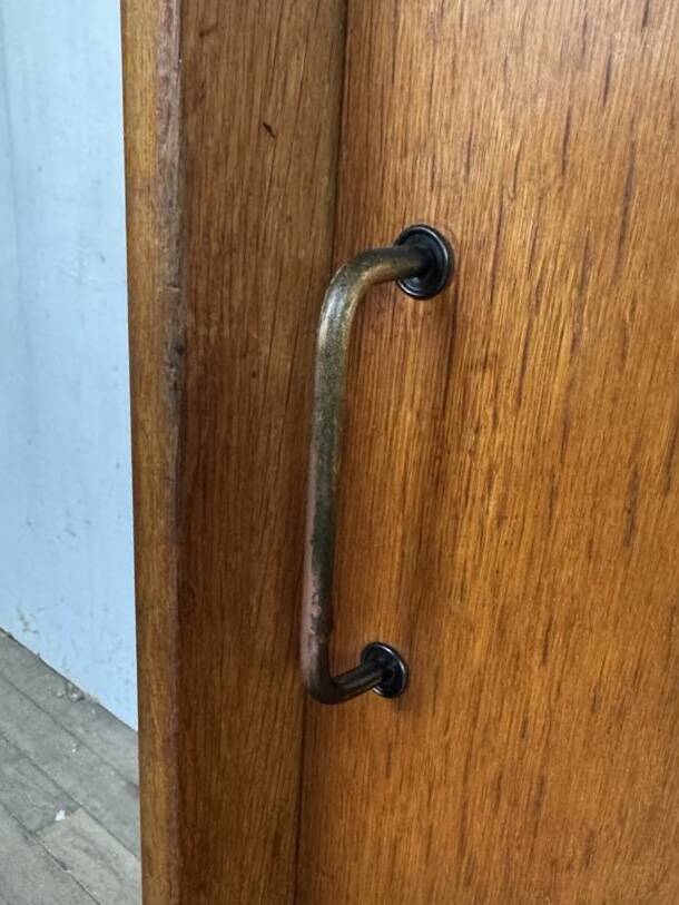 Vintage Roger Landault sideboard in light wood with 2 sliding doors