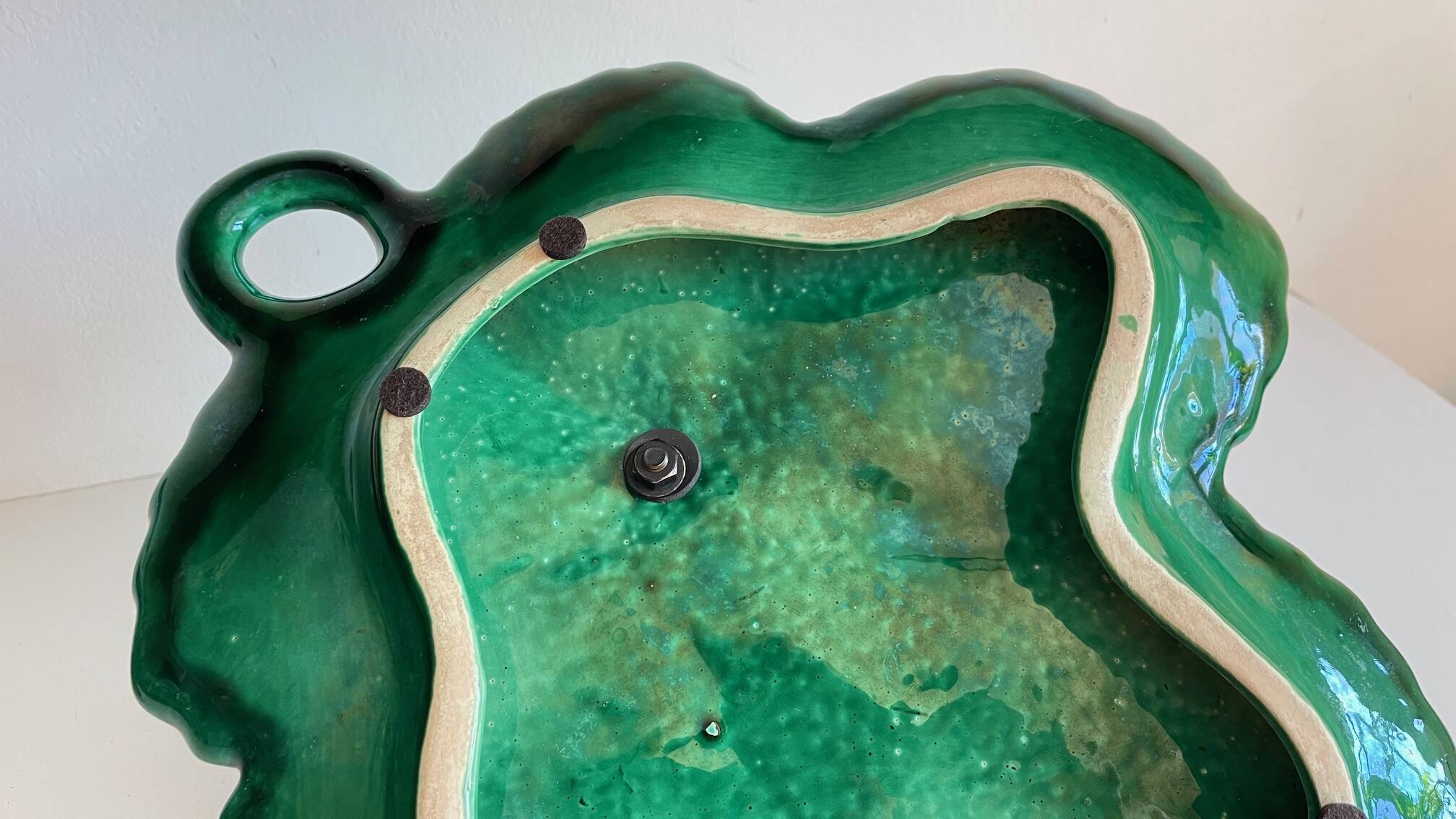 Vintage glazed ceramic slip dish