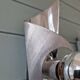 Pair of brushed aluminum wall lights, 1970s