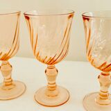 Set of 6 luminarc pink wine glasses