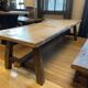 Tower antique oak farmhouse table - 300 by 93 cm
