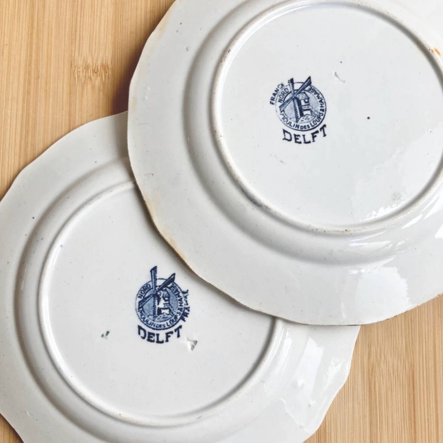 Assiettes à dessert porcelaine opaque Delft