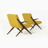 Pair of lounge chairs by ULUV reupholstered in Kvadrat Hallingdal, Czechoslovakia, 1960s