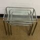 Vintage glass and chrome metal nesting tables