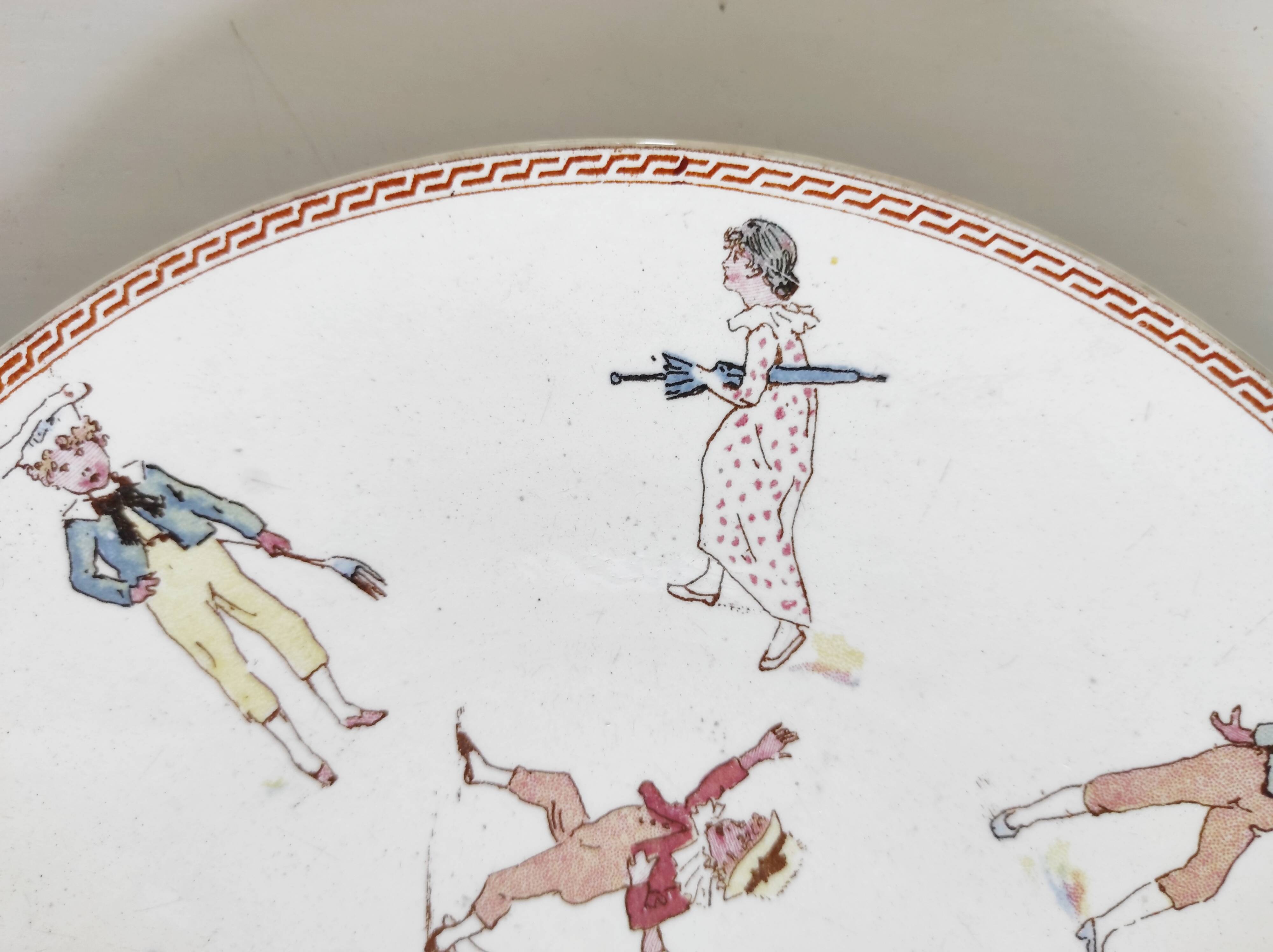 Assiette décorative aux enfants sarreguemines