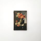 Peinture ancienne "coquelicots et marguerites"