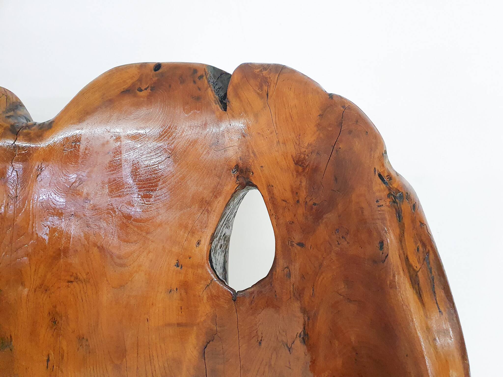 Hand carved wooden tree trunk chair, 1970's