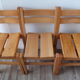 Series of 6 vintage chairs in solid pine 1960