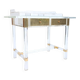 Bureau en verre acrylique et laiton par Charles Hollis Jones