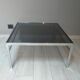 Coffee table chrome and smoked glass