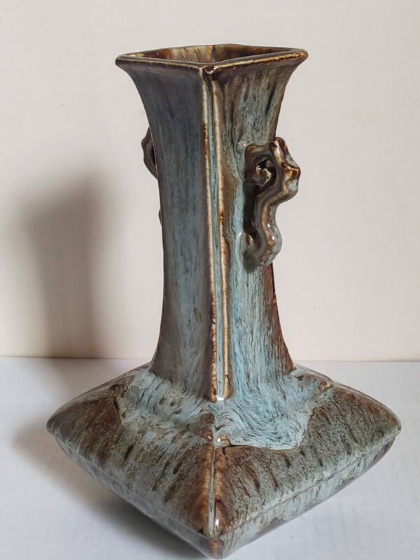 Vase soliflore bouteille chinoise à l'émail flambé