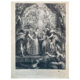 Pierre Paul Rubens, the exchange of the two queens, engraving