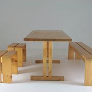 Table, bench and stools Les Arcs by Charlotte Perriand, France, 1960