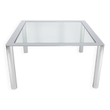 Square chrome-plated steel table by Sergio Mazza for Cinova, Italy, 1970s