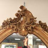 Miroir ovale en bois doré 98x63 cm