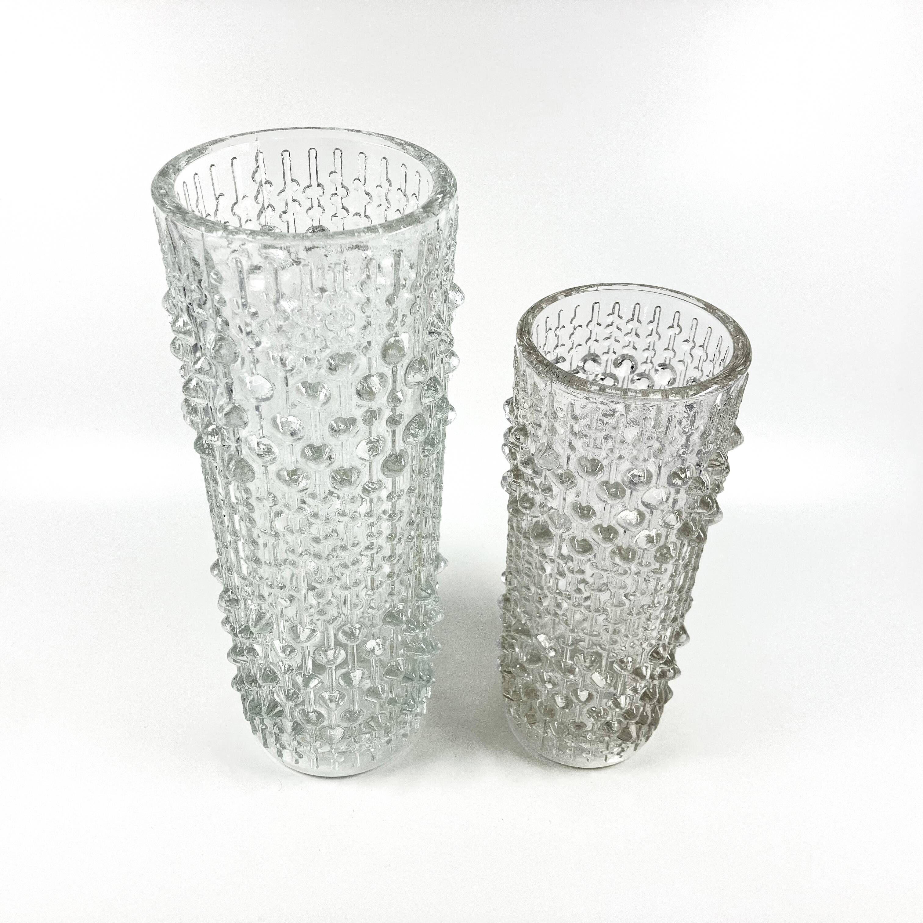 2 vase sklo union • verrerie hermanova hut • design frantisek peceny • 1972