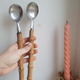 Bamboo sleeve salad cutlery