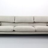 Vico Magistretti "Maralunga" 3-seater and footstool re-upholstered For Cassina