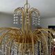 Vintage brass chandelier with crystal tassels cascade