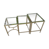 Coffee table, brass and glass