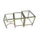 Coffee table, brass and glass