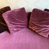 Plum velvet sofa