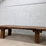 Sturdy old industrial coffee table in oak