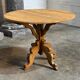 Round table in pitch pine and oak