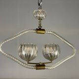 Venetian chandelier in murano glass and brass circa 1950