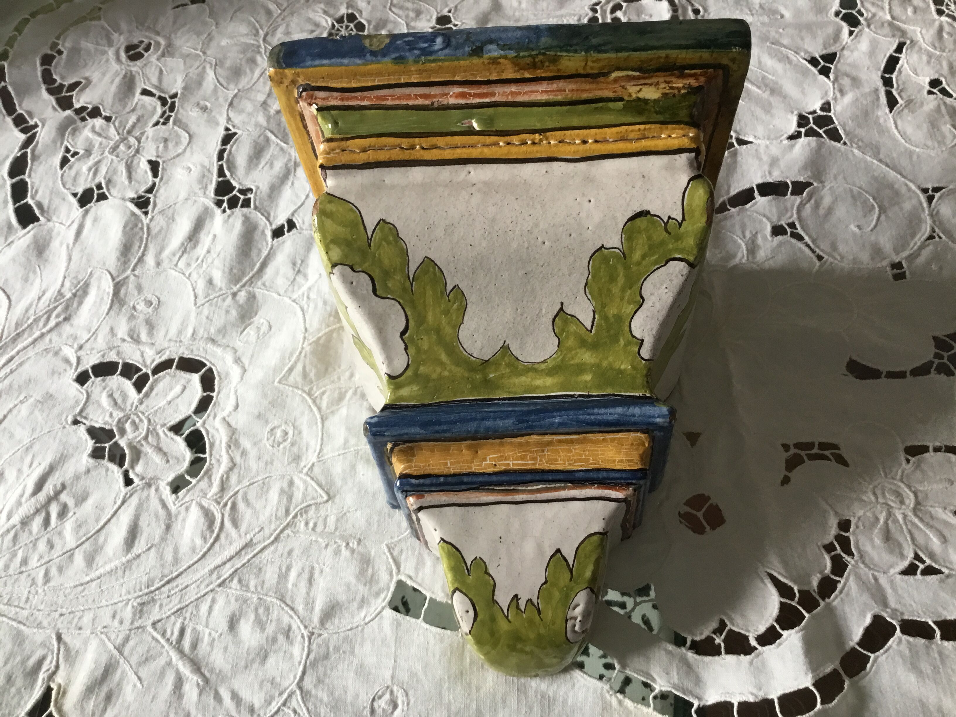 Rustic ceramic wall console