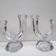 Duo de bougeoirs en cristal