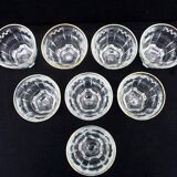 9 vintage french aperitif glasses