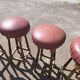Lot de 4 tabourets de bar cuir et bois
