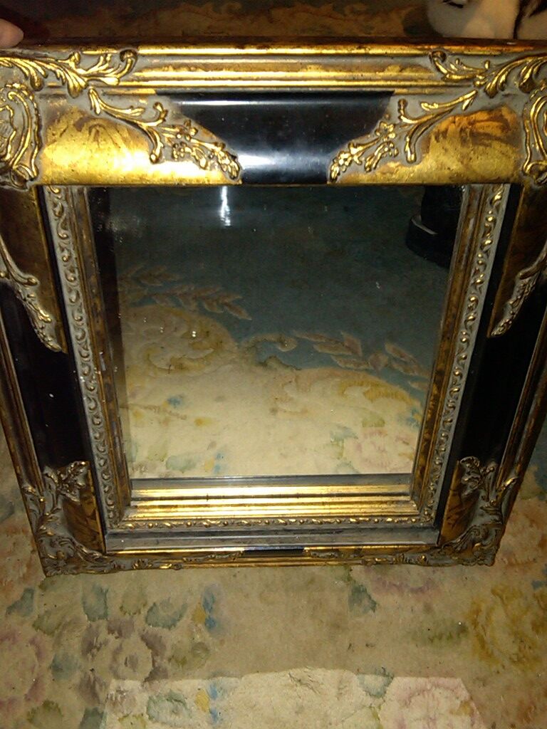 Miroir de baroque opulent en bois doré et noir