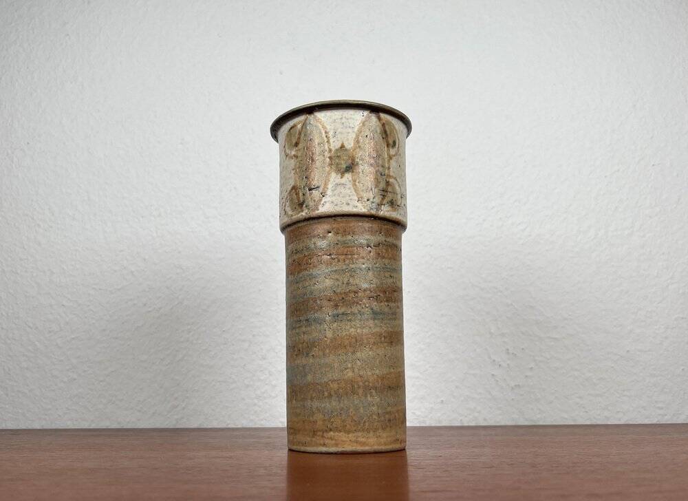 Danish studio ceramic vase from the mid-century by Svend Aage Jensen for Søholm, 1960s.