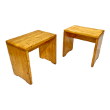 Set of 2 pine stools model "les Arcs"