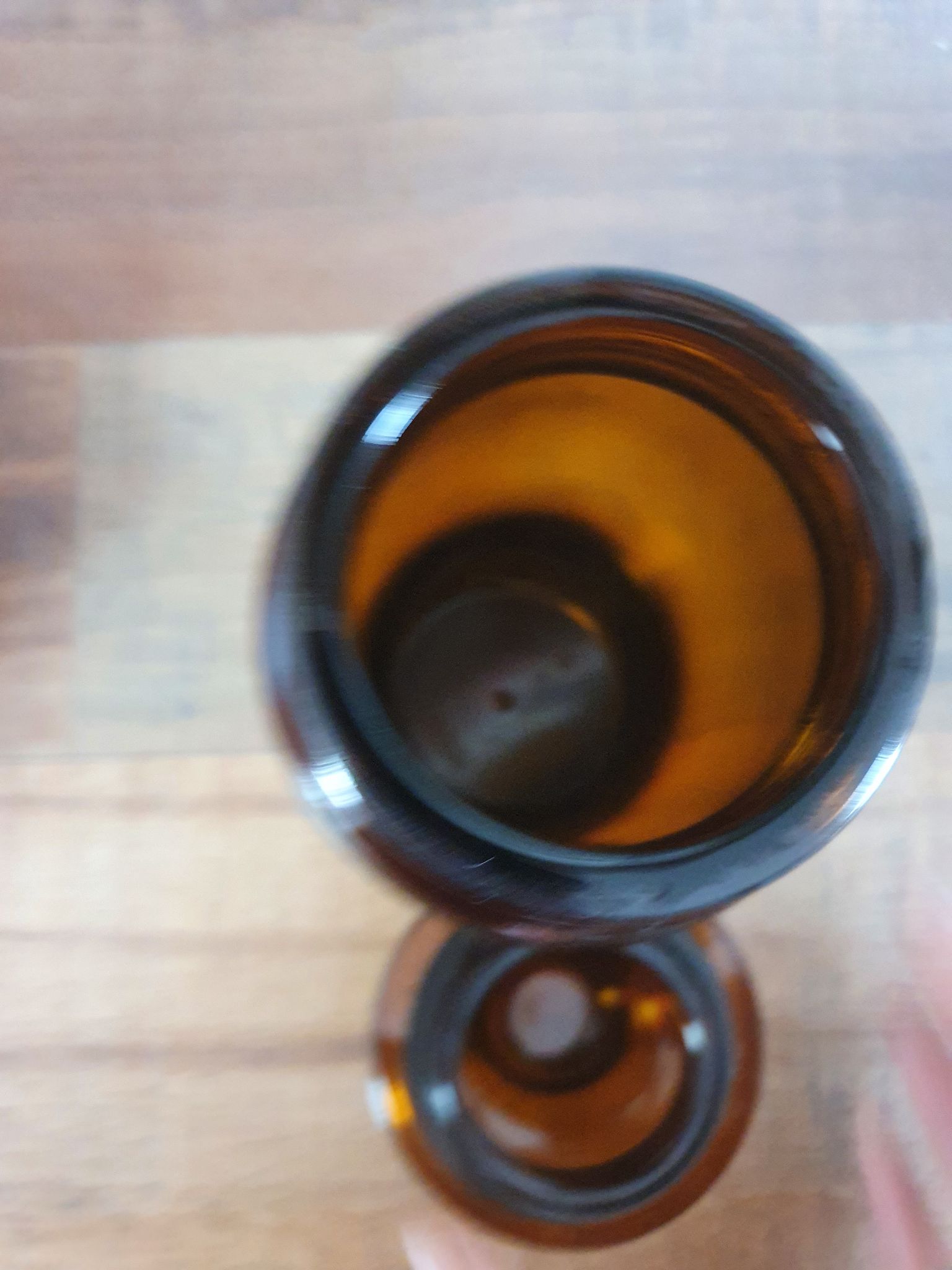 Vintage smoked glass jar with its hermetic lid manufactures in belgian 18cm high