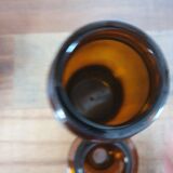 Vintage smoked glass jar with its hermetic lid manufactures in belgian 18cm high